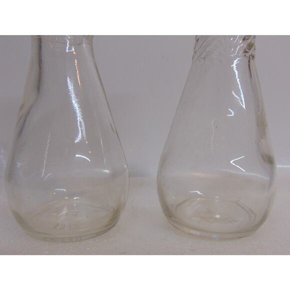 2 Vintage Clear Glass Anchor Hocking Olive Oil and Vinegar Cruets Stoppers 6" - Picture 2 of 10